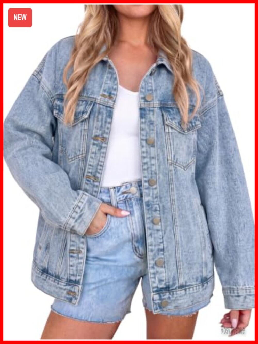 Oversized Women Denim Jacket Button Down Long Sleeve Boyfriend Vintage Jean Coat